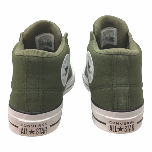 The Shoe Shop Converse A17842C olive green canvas mid top boots with padded collars and white All Star license plates