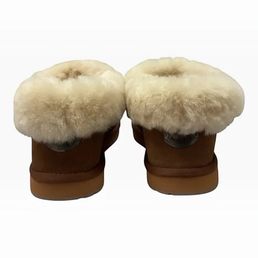 The Shoe Shop EMU Platinum Mintaro slippers in brown suede with thick, plush Australian sheepskin lining
