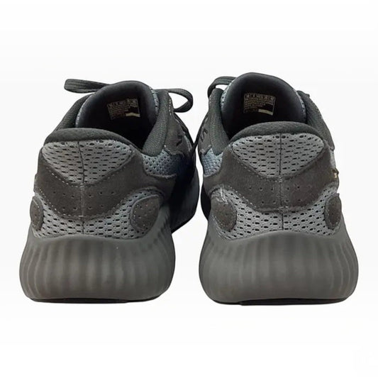 The Shoe Shop Go Run Now Harbor sneakers featuring a grey mesh upper, heel pillow, and cushioned midsole rear view.