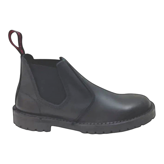 The Shoe Shop McKinlays Hunter black leather Chelsea boot with elastic side panels and a rugged lug sole.