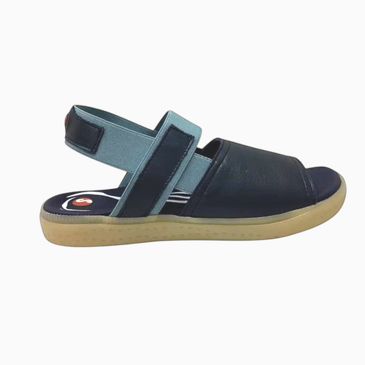 The Shoe Shop Softinos Ilix navy leather sling-back sandals with a flexible sole and comfortable memory foam footbed.