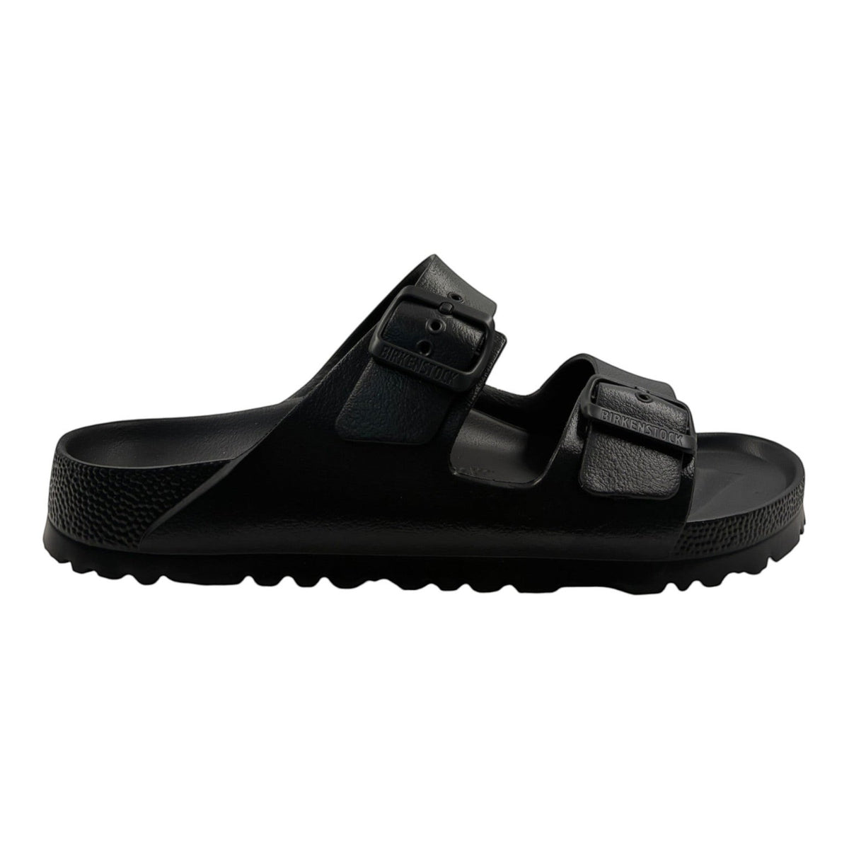 The Shoe Shop Arizona Eva black waterproof two-strap sandal with an anatomically shaped lightweight EVA footbed.