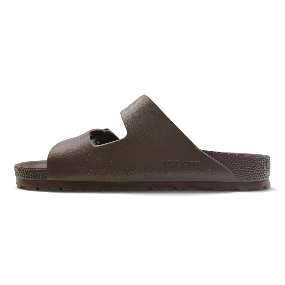 The Shoe Shop Arizona Eva waterproof brown sandals with anatomical footbed and dual strap design, side view.