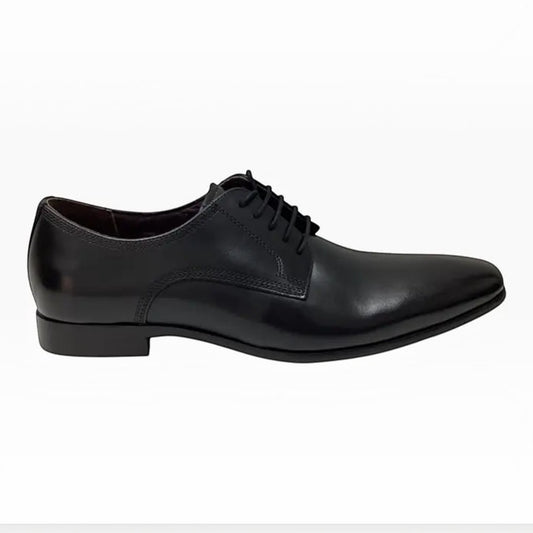 The Shoe Shop Julius Marlow Jaunt black hand burnished leather derby dress shoe with lace-up closure