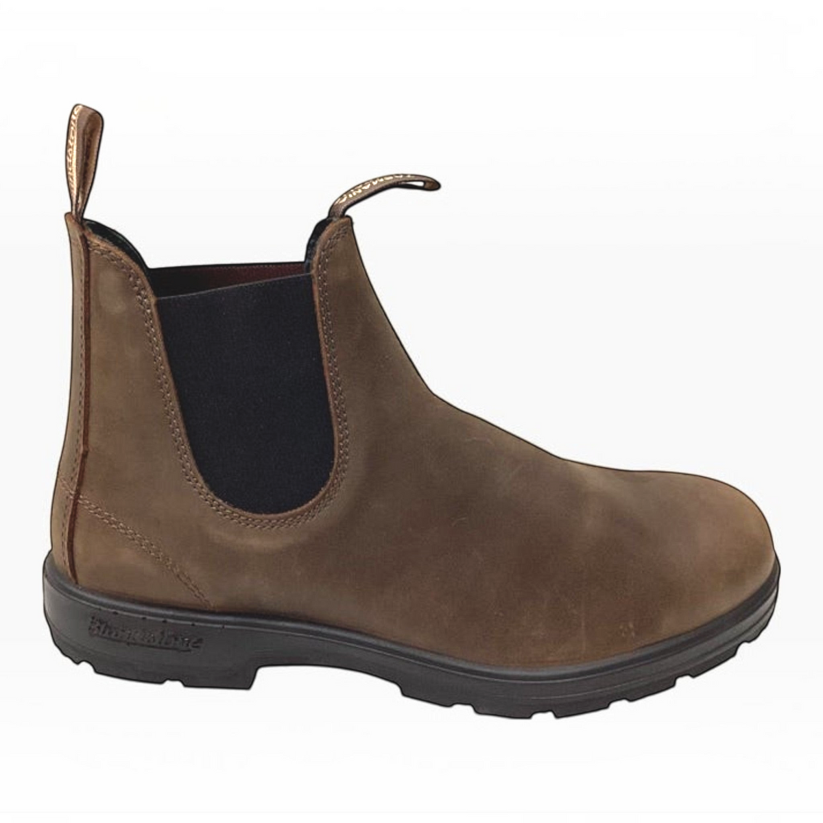 The Shoe Shop Blundstone 1609 antique brown leather Chelsea boot with black elastic side and durable TPU outsole