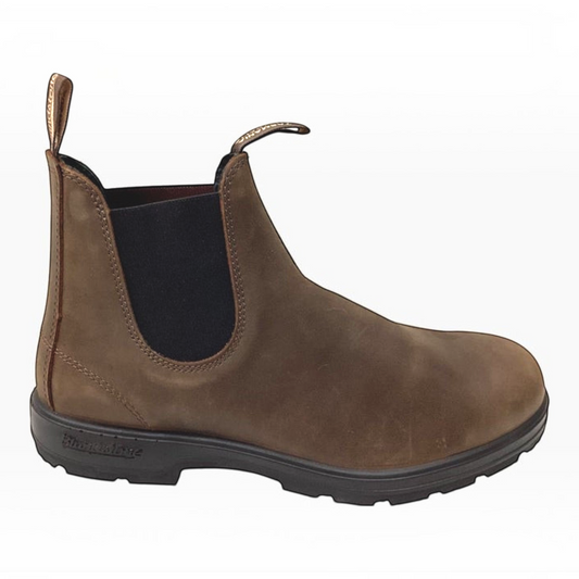 The Shoe Shop Blundstone 1609 antique brown leather Chelsea boot with black elastic side and durable TPU outsole