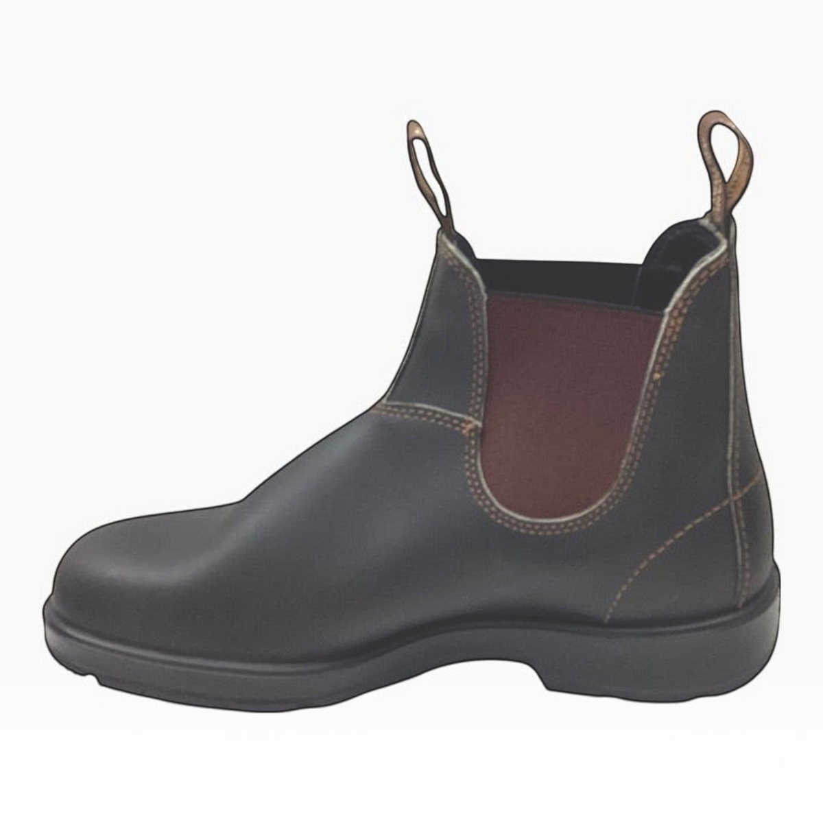 The Shoe Shop Blundstone 500 unisex brown leather Chelsea boot with elastic side panels and pull tabs