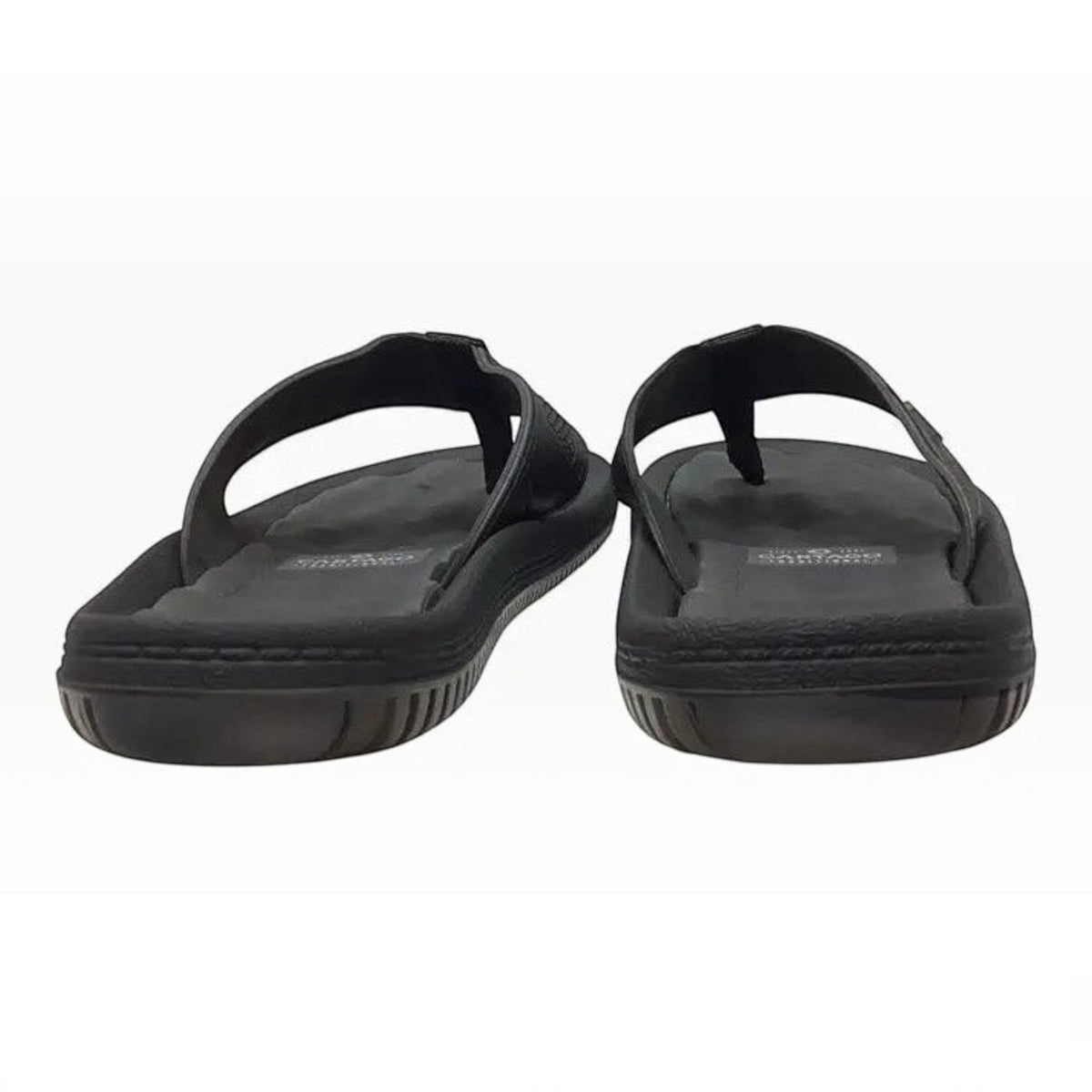 The Shoe Shop Cartago Fiji Jandal black flip-flops with cushioned footbed and textured non-marking outsole