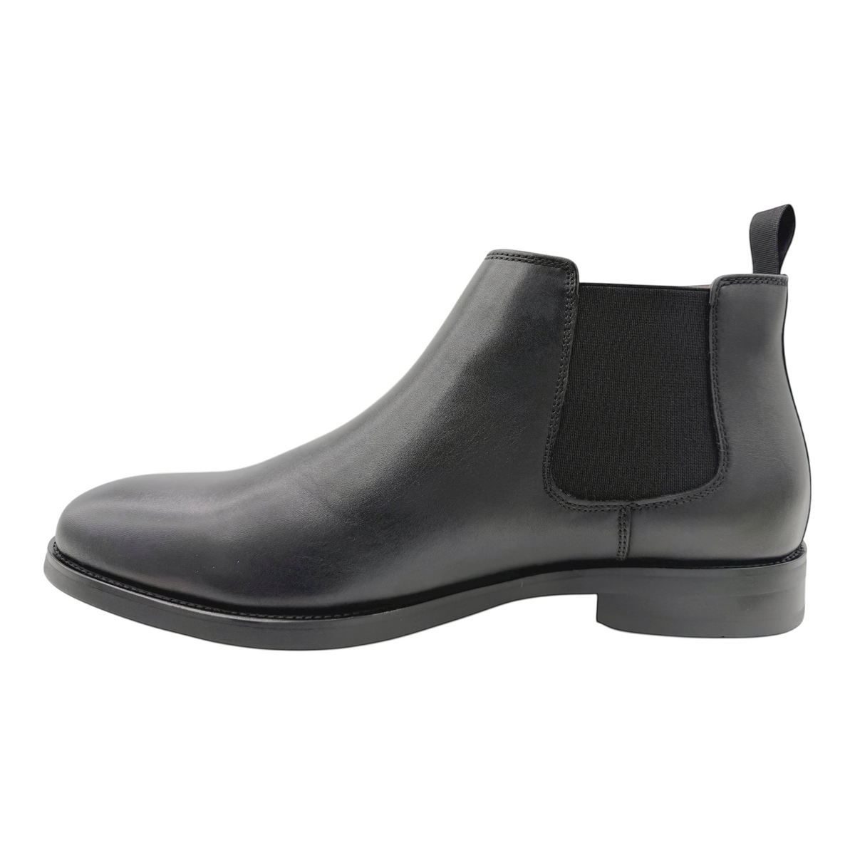 The Shoe Shop Coleman black full-grain leather Chelsea boot with elastic side panels and a durable rubber sole.