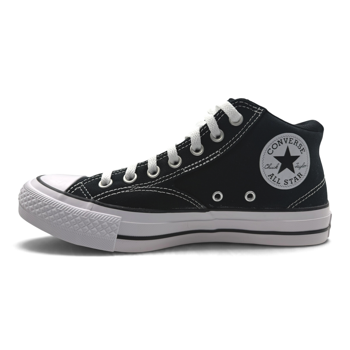 The Shoe Shop Converse Chuck Taylor All Star Malden Street mid-top sneaker in black canvas with white laces.