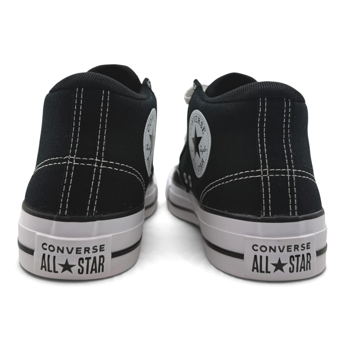 The Shoe Shop Converse Chuck Taylor All Star Malden Street mid-top sneakers in black canvas with white heel branding.