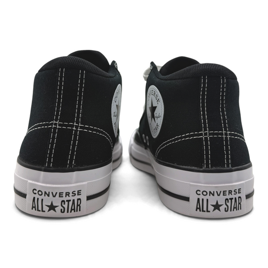 The Shoe Shop Converse Chuck Taylor All Star Malden Street mid-top sneakers in black canvas with white heel branding.