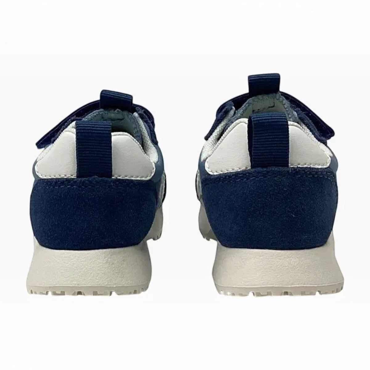 The Shoe Shop Converse Omega infant trainers in navy blue suede with white heel tabs and dual velcro straps