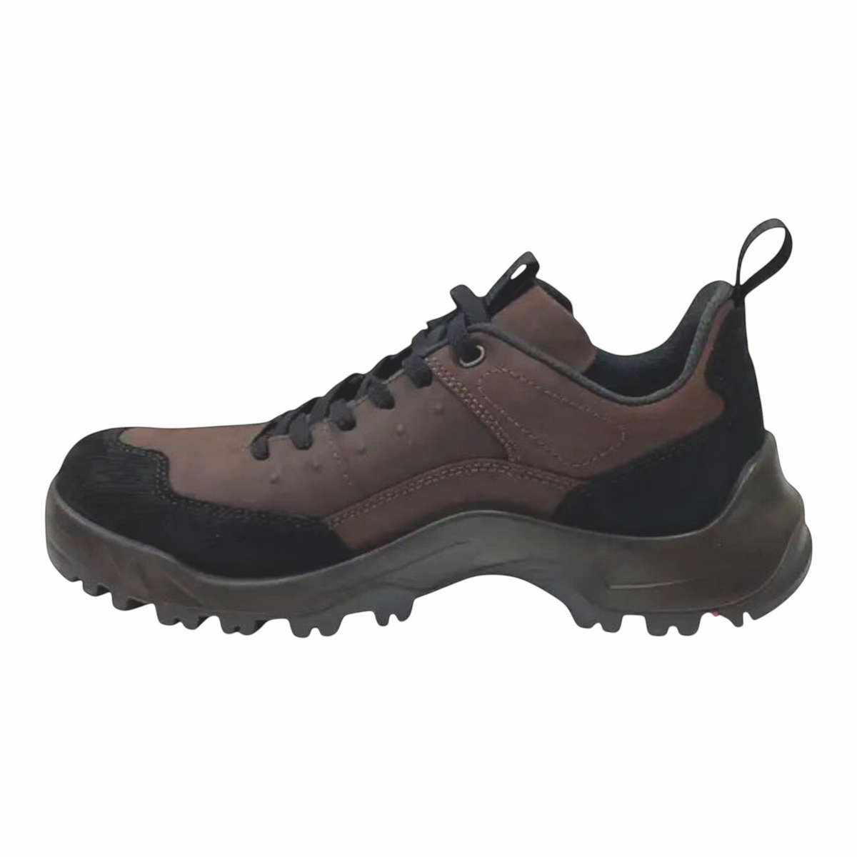 The Shoe Shop Ecco Offroad M outdoor sneaker in black and dark brown with a rugged, textured grip sole.