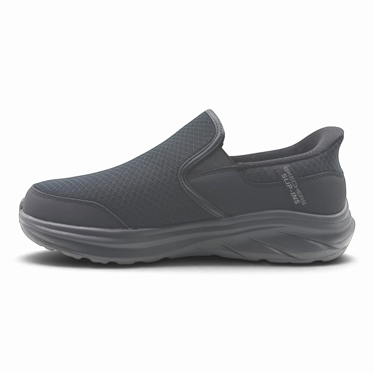 The Shoe Shop Equalizer Stoaver black slip-on sneaker with breathable mesh upper and cushioned sole