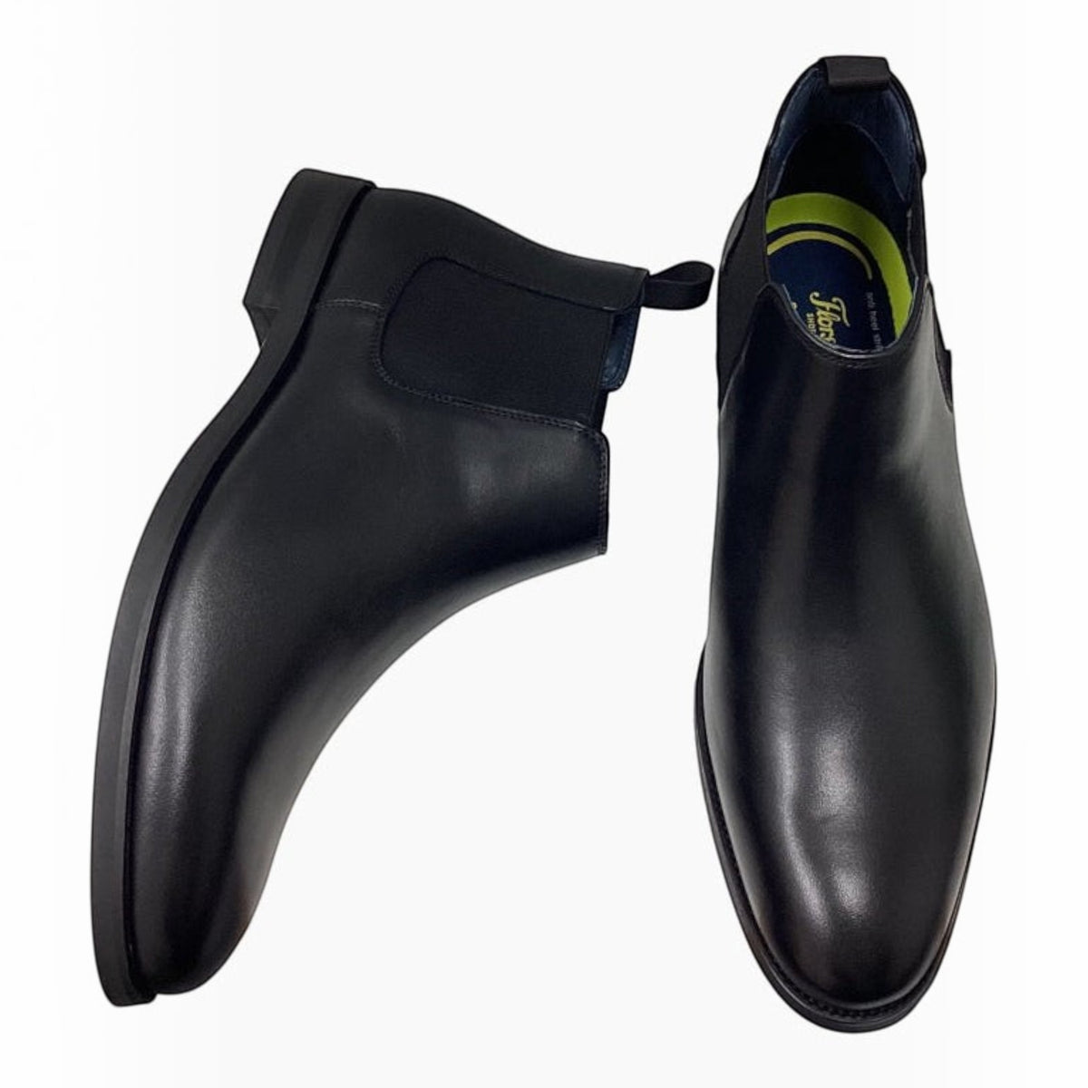 The Shoe Shop Florsheim Cumulus black leather chelsea boots with elastic side panels and a cushioned footbed