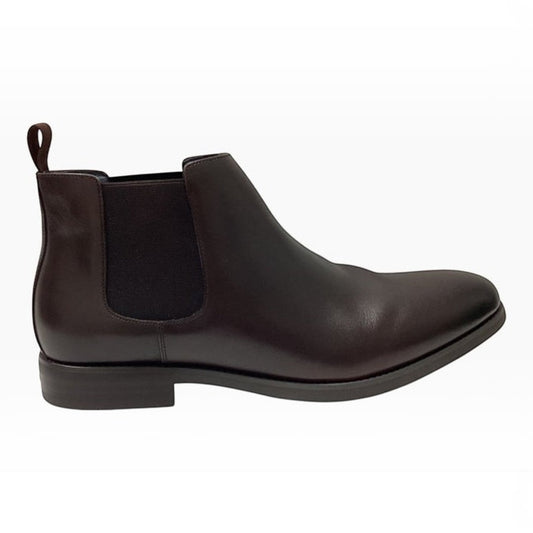 The Shoe Shop Florsheim Cumulus dark brown leather Chelsea boot with elastic side panels and a stacked heel.