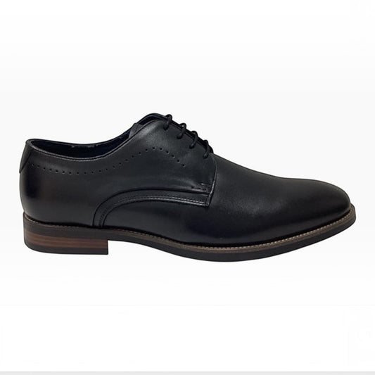 The Shoe Shop Florsheim Nimbus black Italian calf leather plain toe derby dress shoe with perforated collar detail
