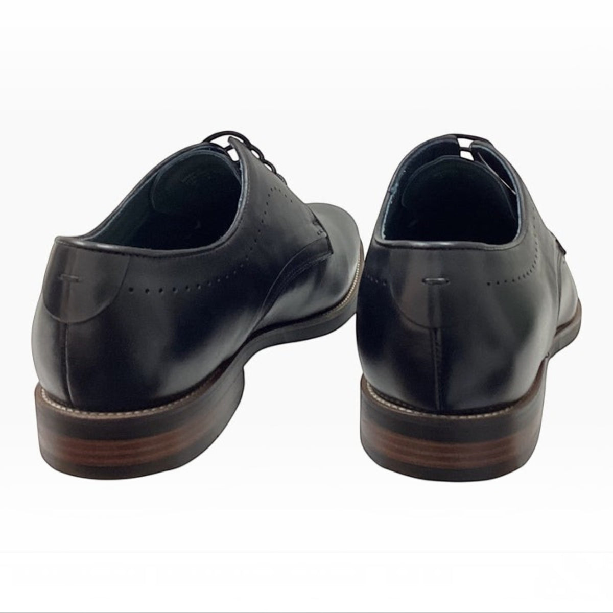 The Shoe Shop Florsheim Nimbus black Italian calf leather derby dress shoes with perforated collar detail