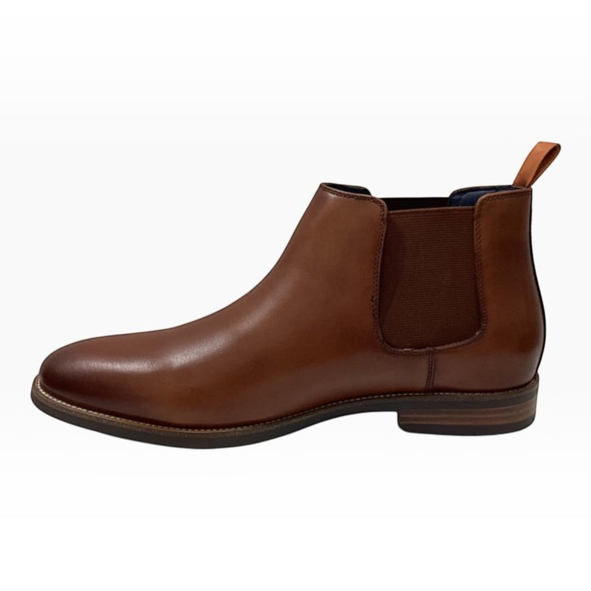 The Shoe Shop Florsheim Cumulus tan leather chelsea boot with elastic side gusset and stacked heel