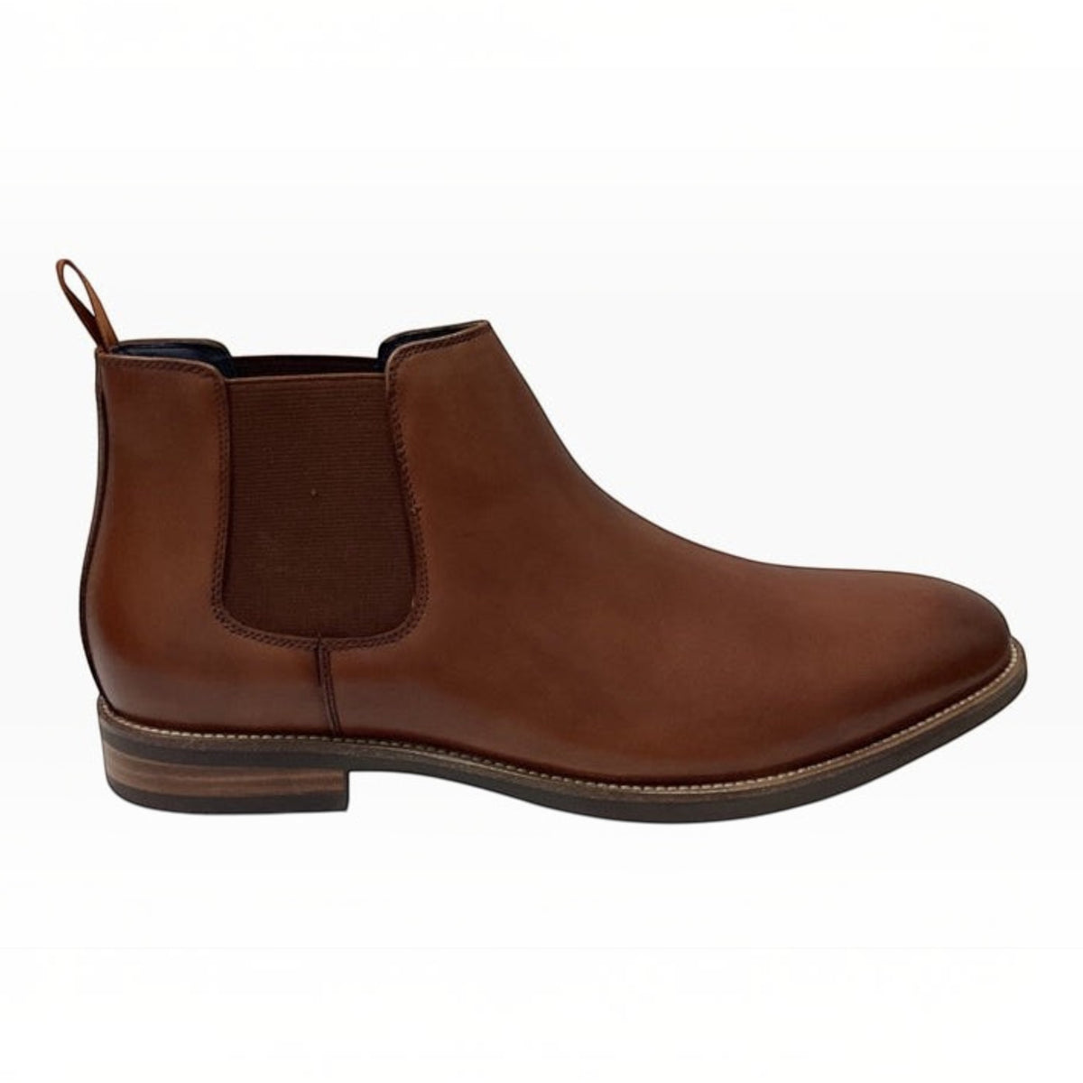 The Shoe Shop Florsheim Cumulus tan leather chelsea boot with elastic side gusset and stacked heel