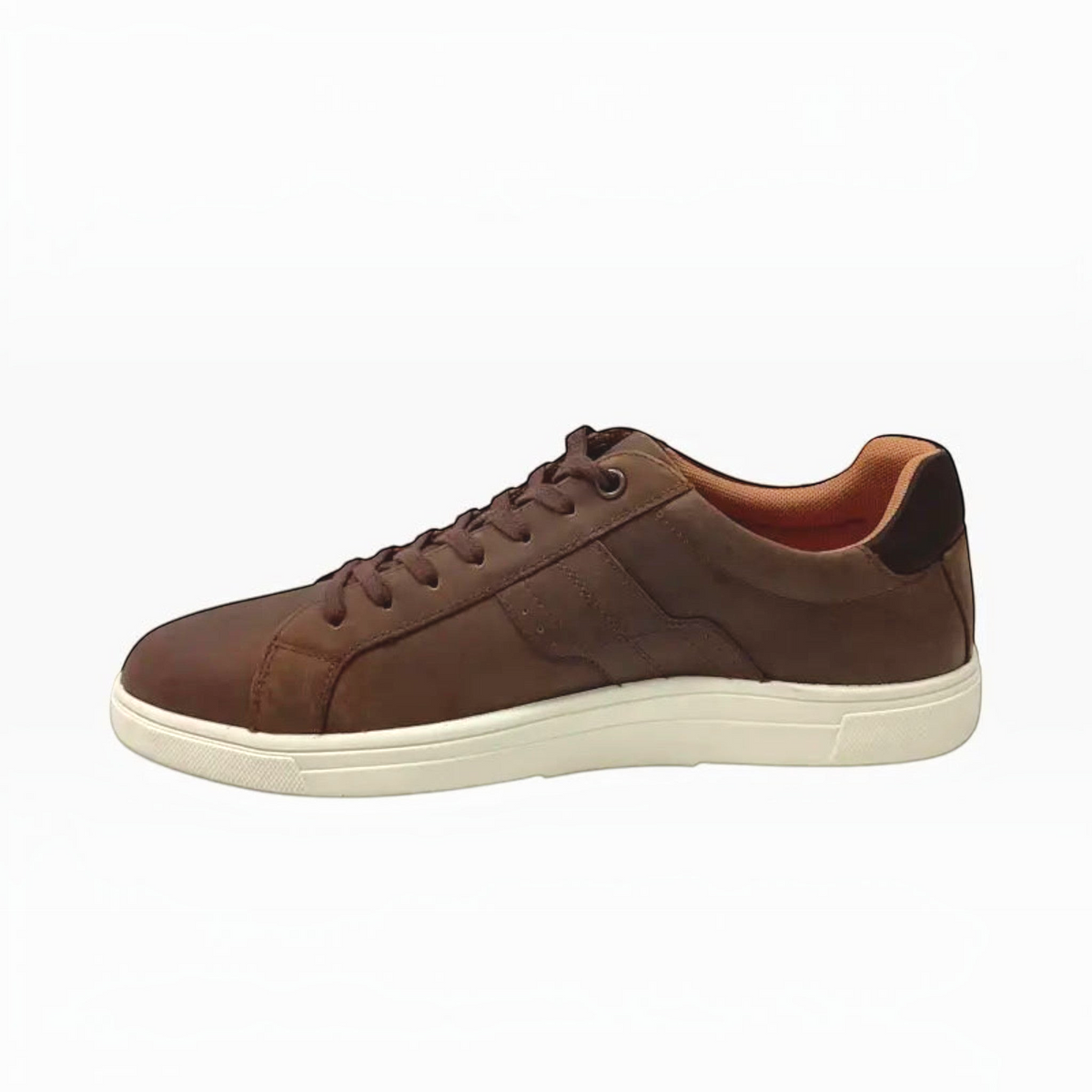The Shoe Shop Hush Puppies Gravity brown oiled leather casual sneaker with a white rubber Bounce outsole