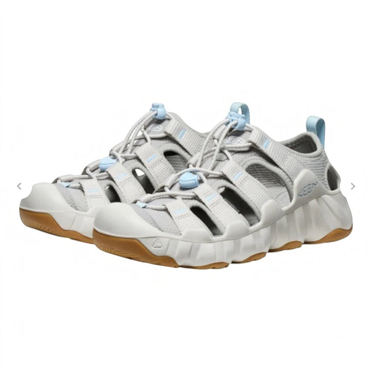 The Shoe Shop Hyperport grey and light blue water sandals with bungee lacing and durable rubber outsoles