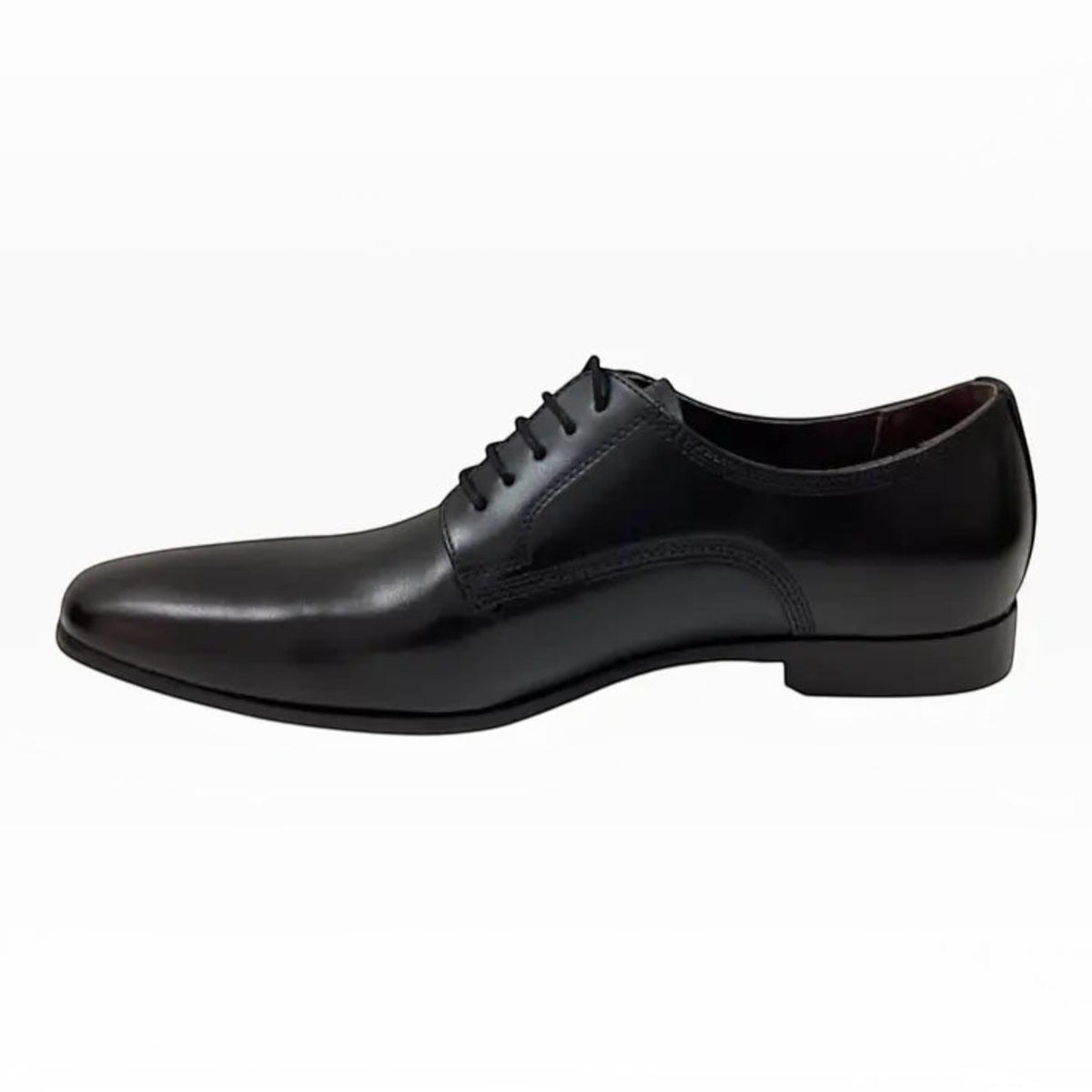 The Shoe Shop Julius Marlow Jaunt black leather derby shoe with a sleek hand burnished finish and lace-up closure.