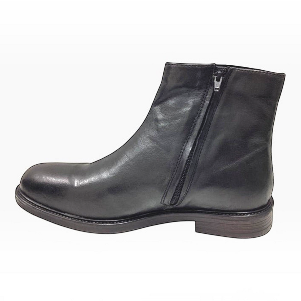 The Shoe Shop Julius Marlow Quest black leather ankle boot with side zip and durable rubber sole