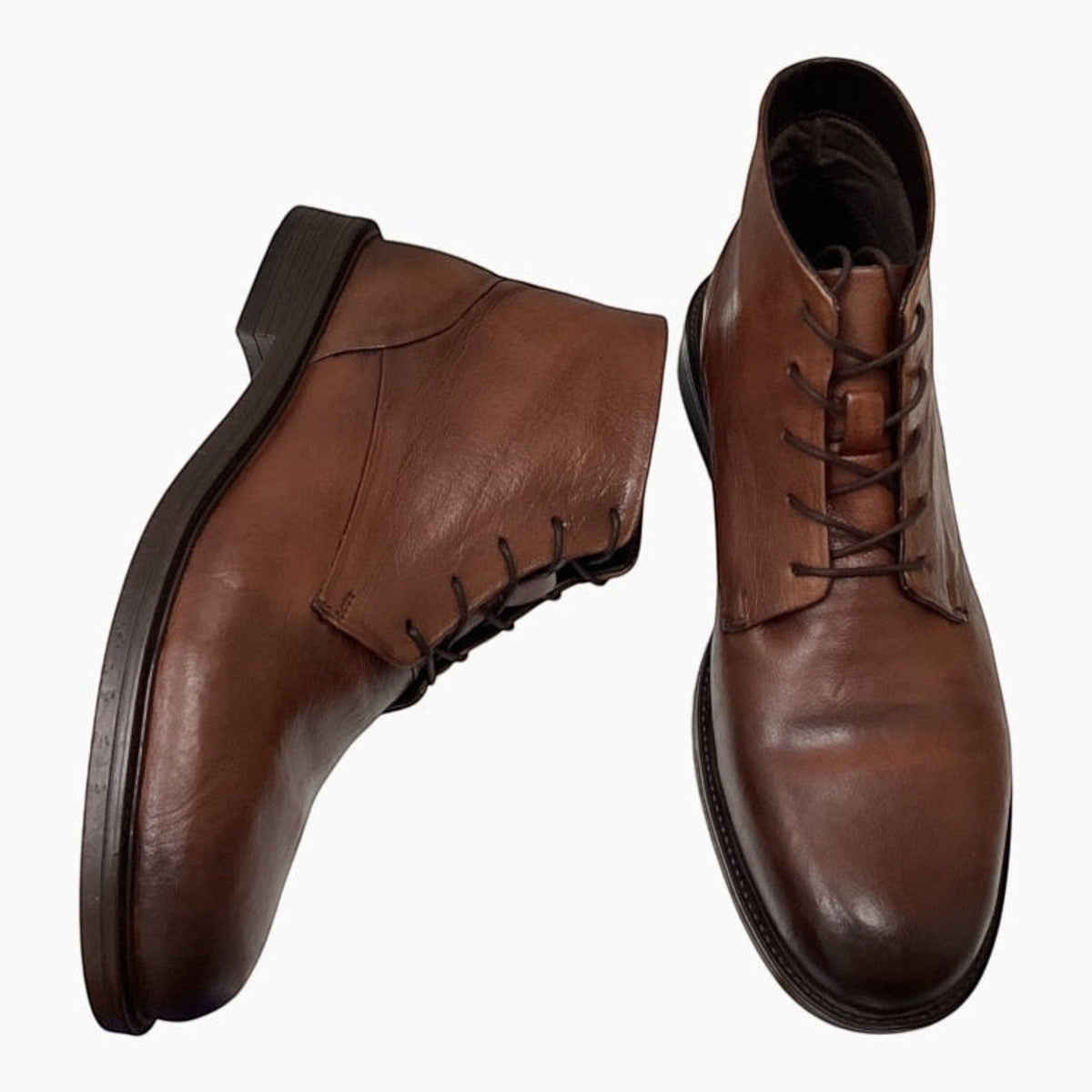 The Shoe Shop Julius Marlow Quota brown leather lace-up ankle boots for men with a polished finish