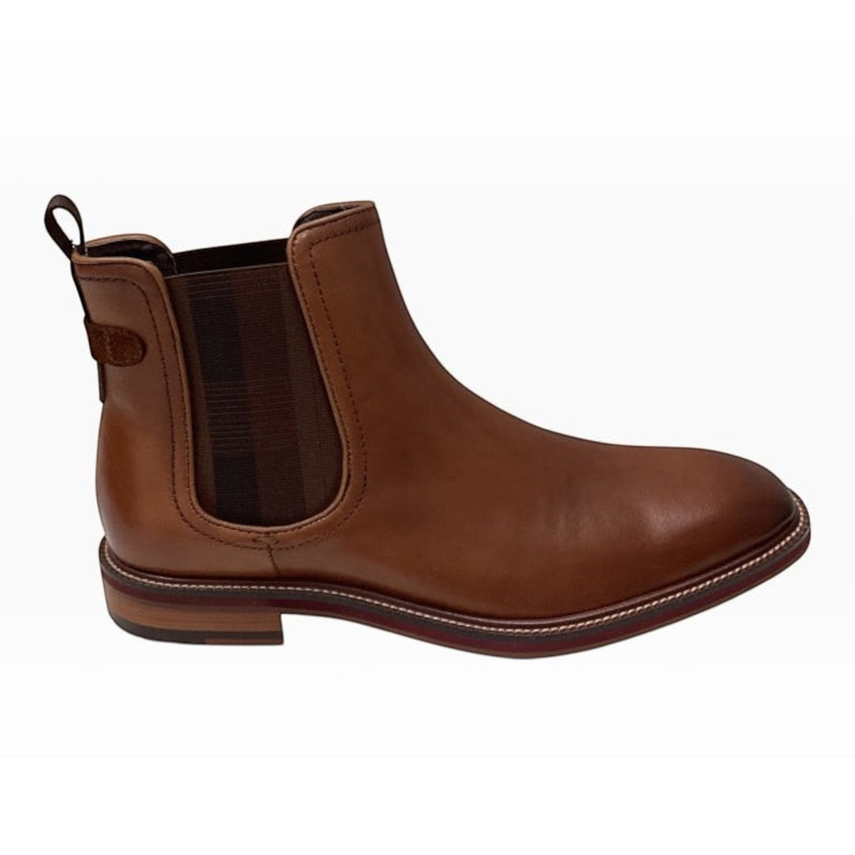 The Shoe Shop Julius Marlow Scuttle brown leather Chelsea boot with check pattern elastic gusset and stitched welt