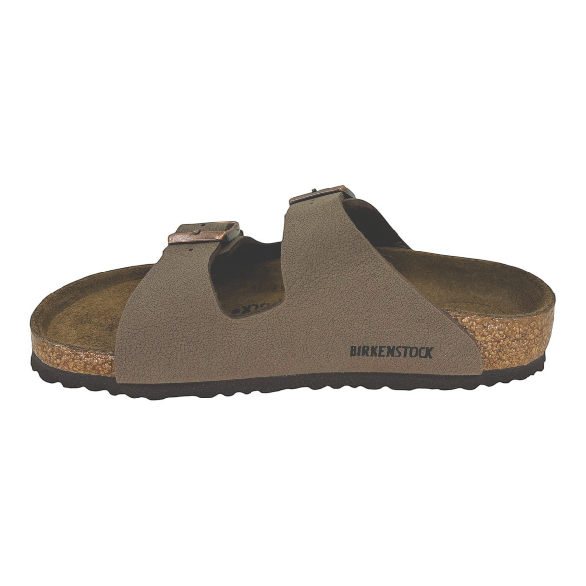 The Shoe Shop kids Arizona Birkibuc sandals in brown with two adjustable metal buckles and cork-latex footbed