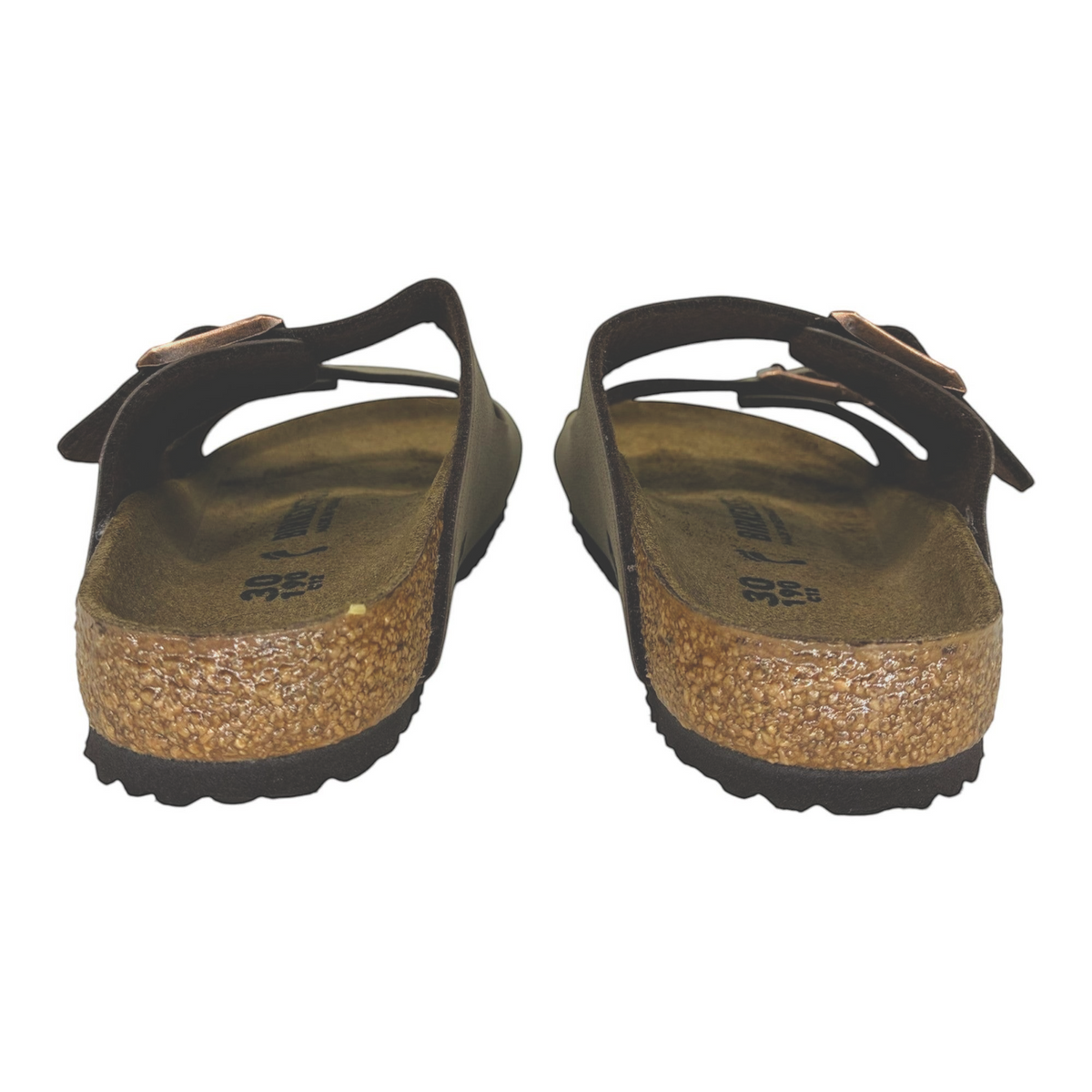 The Shoe Shop kids Arizona Birkibuc sandals in brown with cork-latex footbeds and adjustable metal buckles