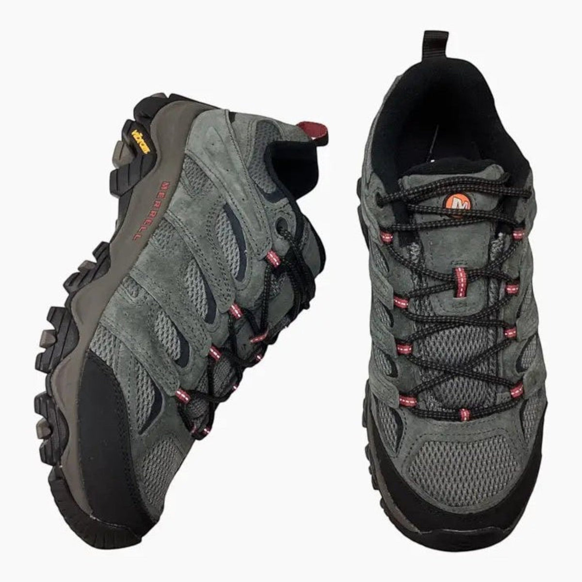 The Shoe Shop Merrell Moab 3 wide fit grey leather hiking shoes with Vibram outsoles and protective toe caps