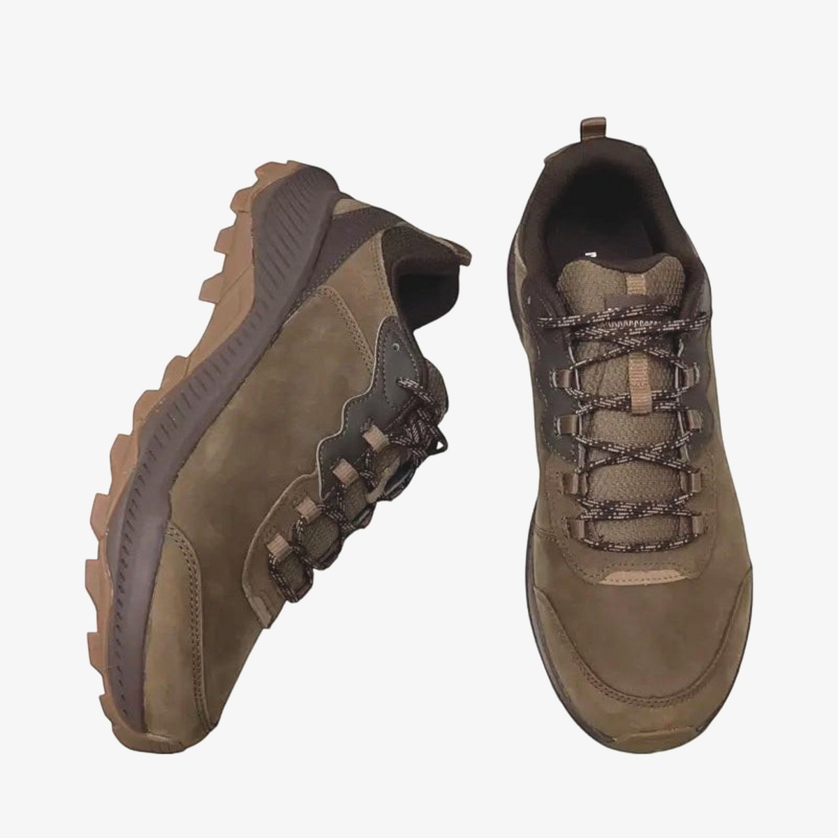 The Shoe Shop Merrell Speed Strike 2 leather hiking shoes in olive green with a rugged rubber outsole