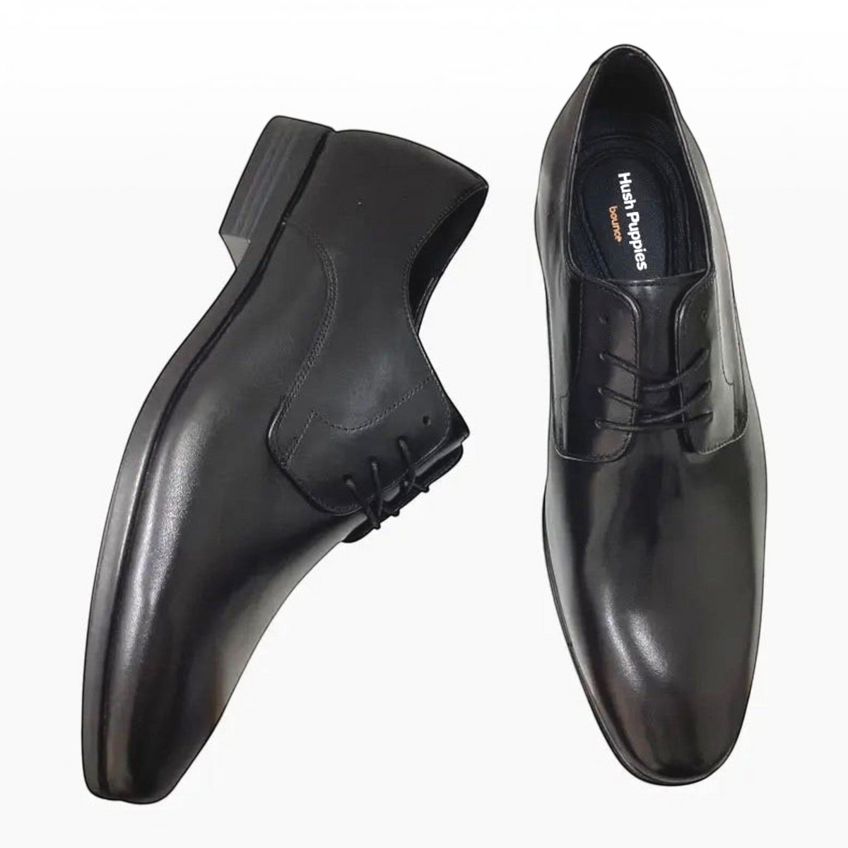 The Shoe Shop Nero men's black leather dress shoes with lace-up closure and comfortable Bounce Plus insoles.
