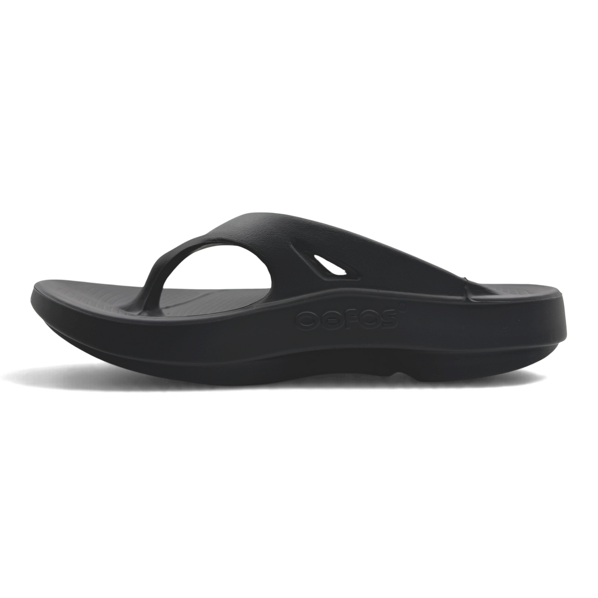 The Shoe Shop OOriginal black recovery thong sandal with contoured footbed and arch support