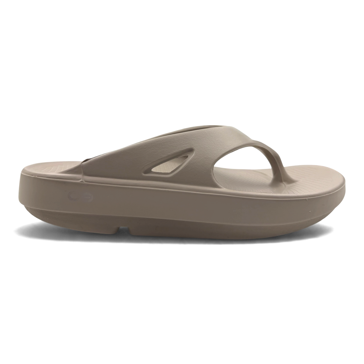 The Shoe Shop OOriginal Jandal in brown, featuring a thick cushioned sole and ergonomic thong strap design.