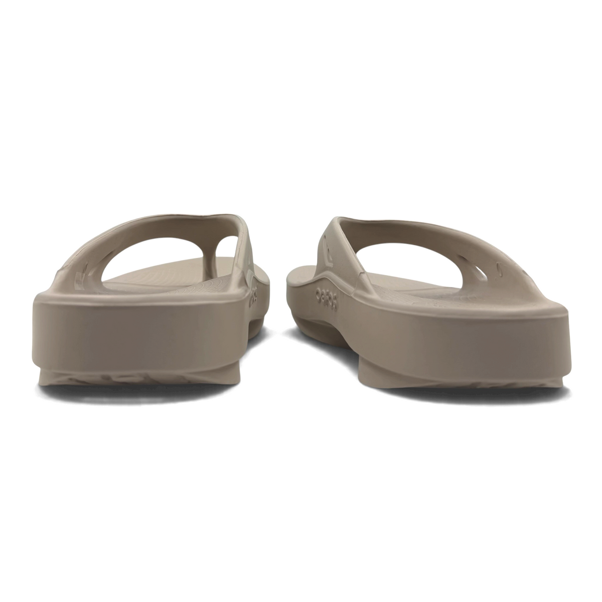 The Shoe Shop OOriginal Jandal recovery flip flops in taupe featuring a thick cushioned foam sole and arch support.