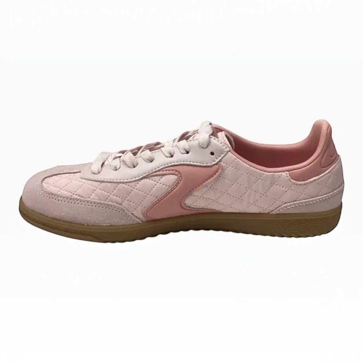 The Shoe Shop Skechers Hotshot sneaker in soft pink with a quilted upper, suede overlays, and a gum rubber outsole.