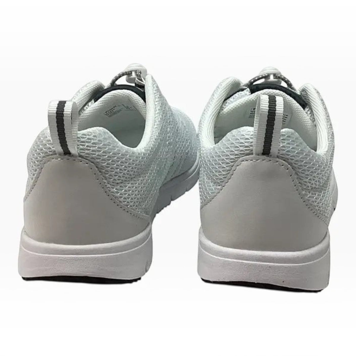 The Shoe Shop Propet Travel Walker II white breathable mesh walking shoes with heel pull tabs and bungee closure