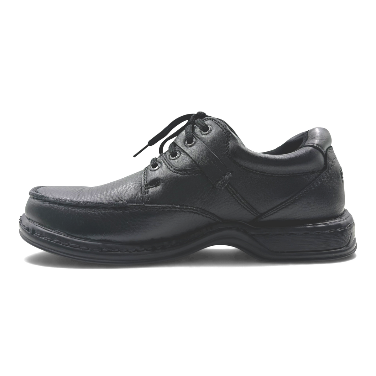 The Shoe Shop Randall II black leather walking shoe with extra-wide EEE fit and cushioned shock-absorbing sole