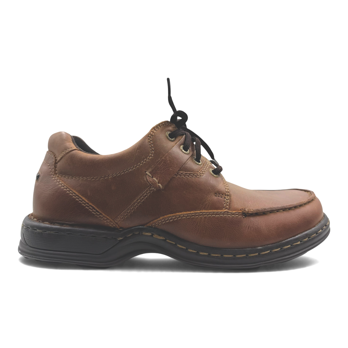 The Shoe Shop Randall II brown leather walking shoe with extra-wide EEE fit and cushioned shock-absorbing sole.