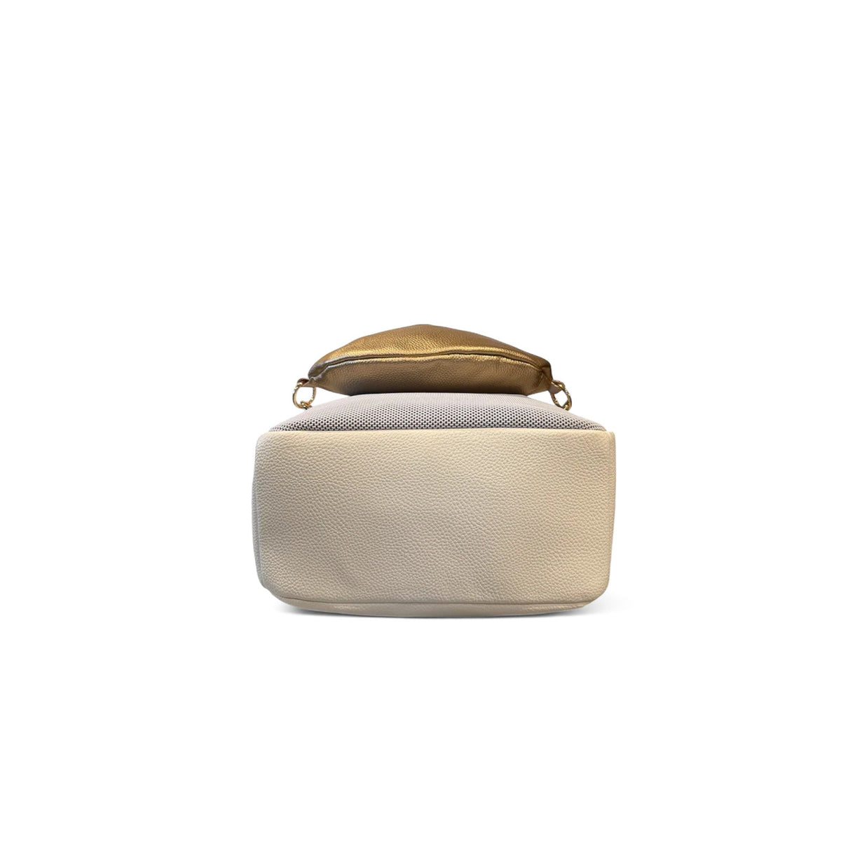 The Shoe Shop Remonte Trinity backpack in cream synthetic leather with a detachable metallic gold crossbody bag