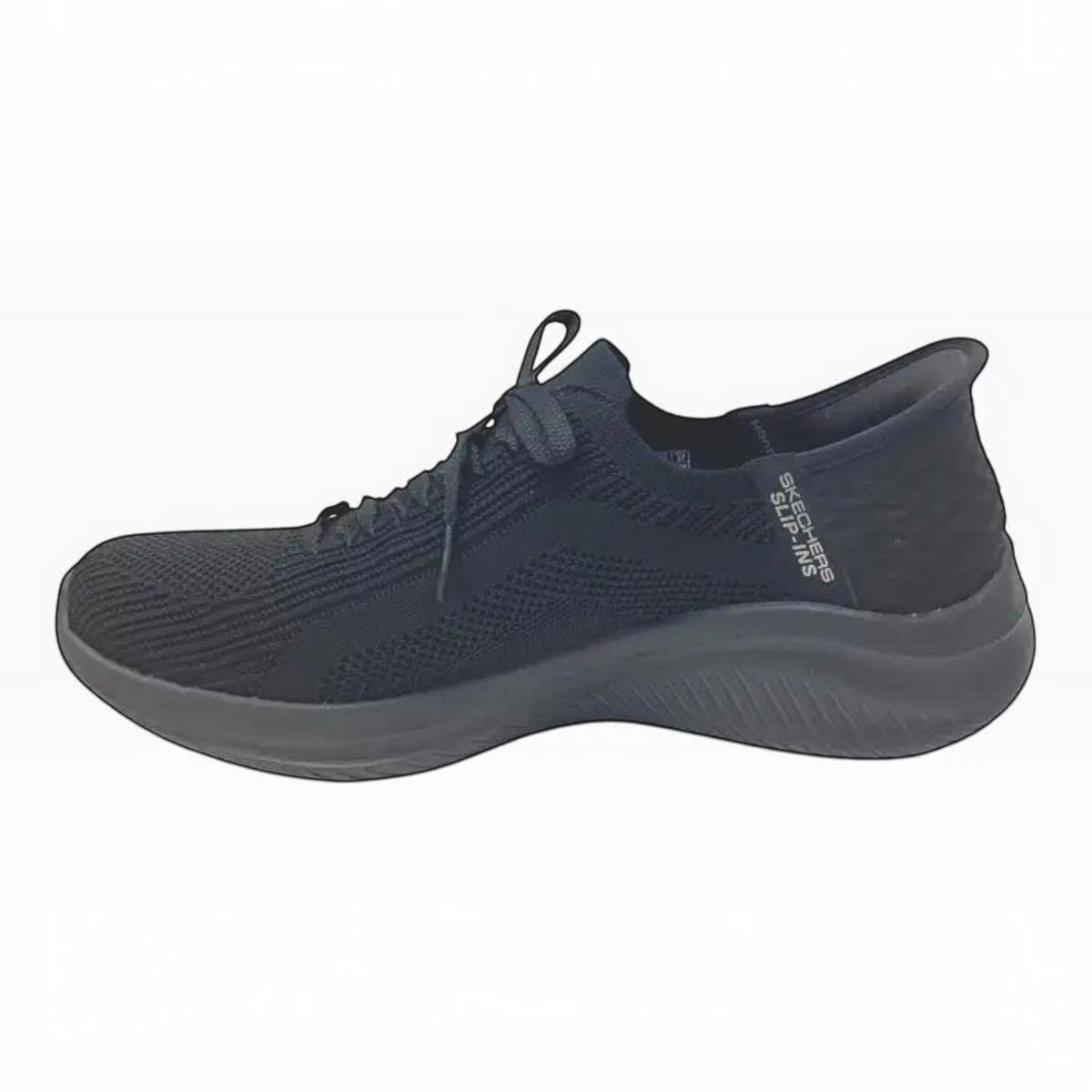 The Shoe Shop Skechers Ultra Flex 3.0 Brilliant Path black slip-in sneaker with engineered knit upper and heel pillow