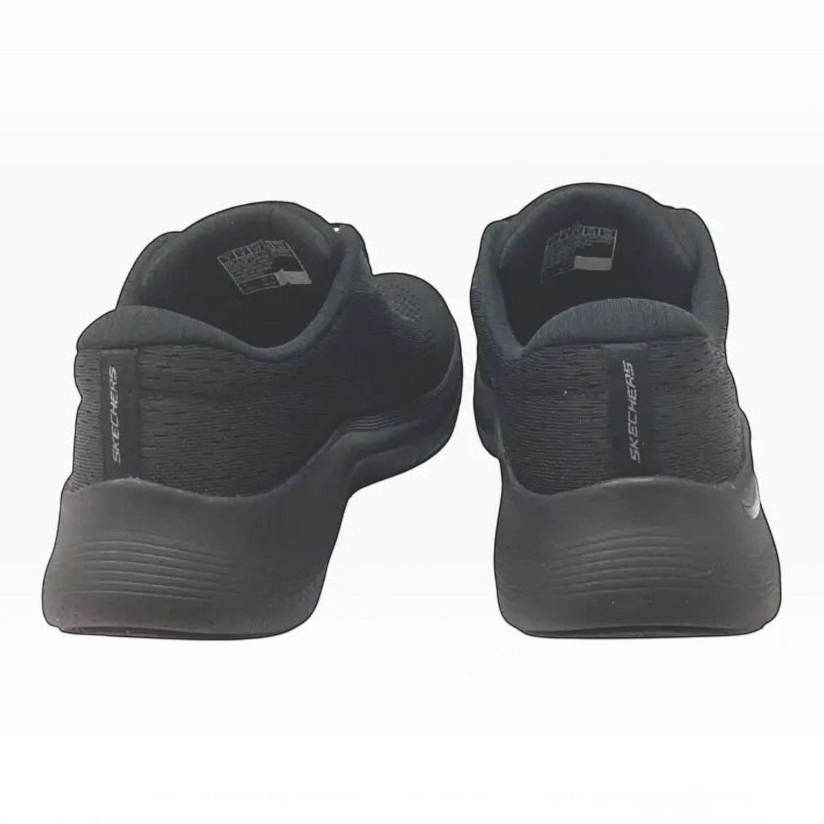 The Shoe Shop Skechers Arch Fit 2.0 Big League black sneakers showing the heel view with cushioned midsoles.