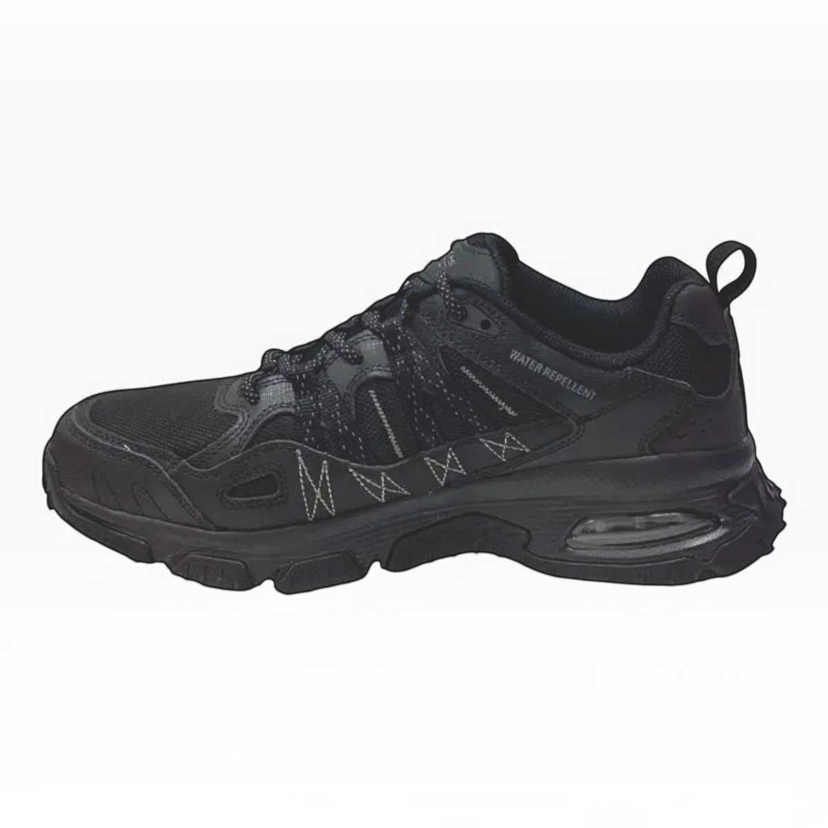 The Shoe Shop Skechers Skech-Air Envoy Buyers Peak black water-repellent trail sneaker with visible airbag midsole