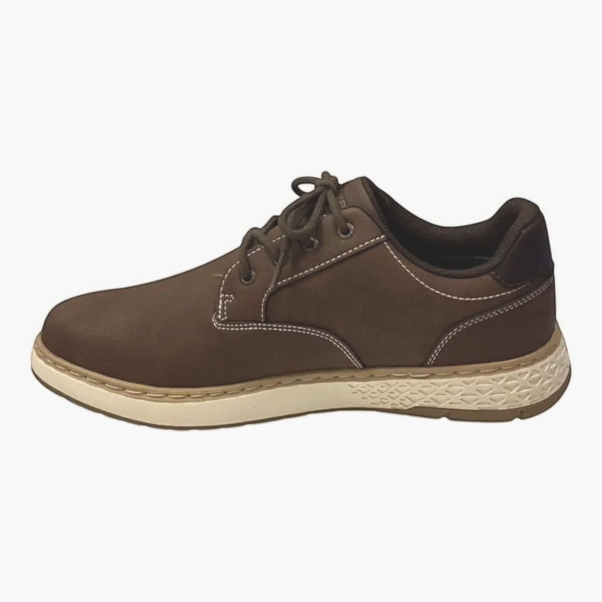 The Shoe Shop Skechers Garlan Pryor brown waterproof vegan leather lace-up shoe with cushioned memory foam insole