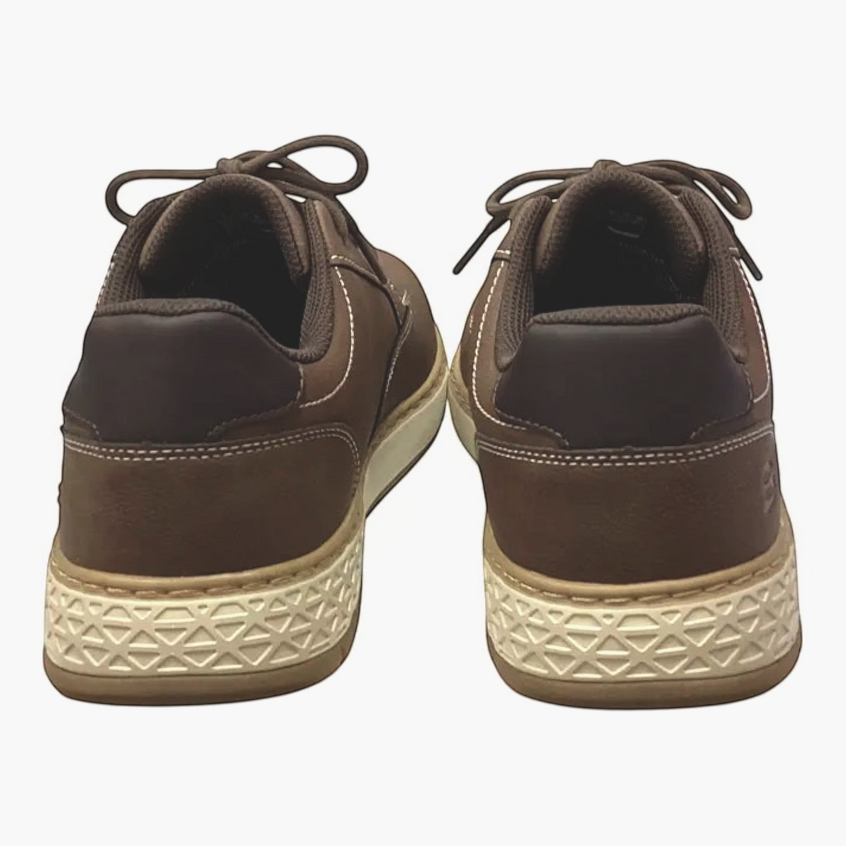 The Shoe Shop Skechers Garlan Pryor brown waterproof vegan leather lace-up shoes with textured white midsoles