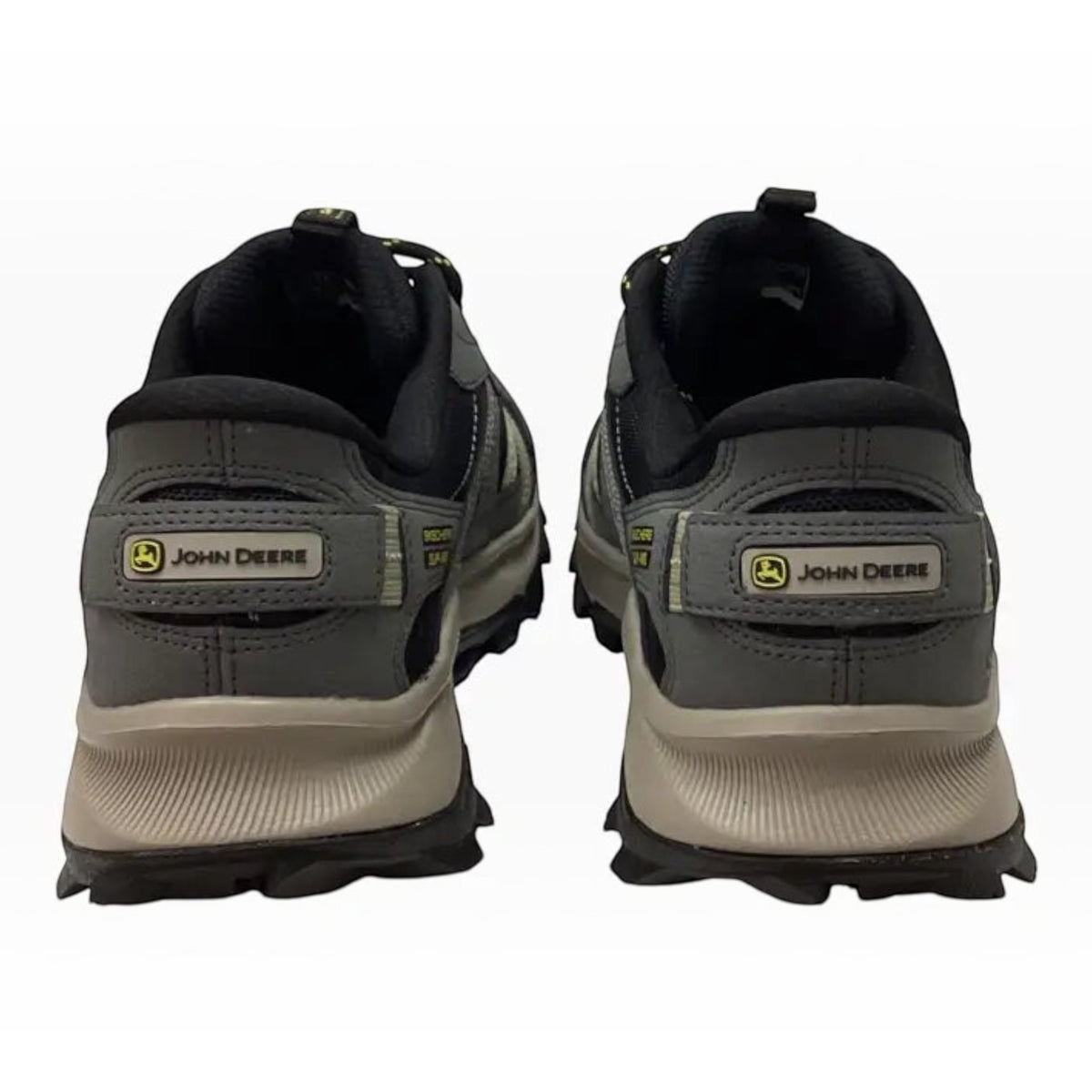 The Shoe Shop Skechers x John Deere Equalizer 5.0 Trail Harvester sneakers showing the grey and black heel view